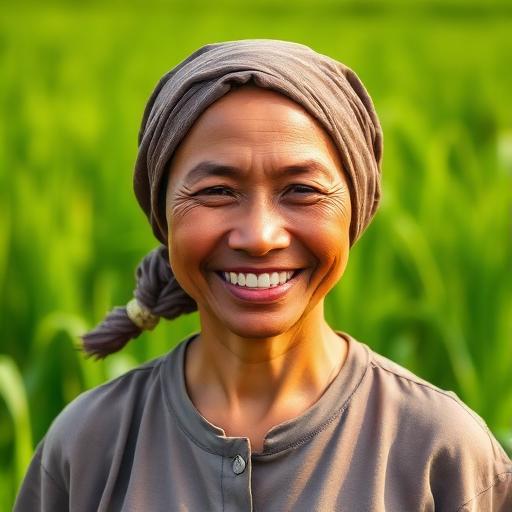 Foto Bu Nurhayati, petani padi dari Sragen, Jawa Tengah